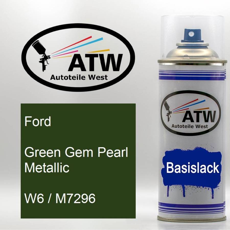 Ford, Green Gem Pearl Metallic, W6 / M7296: 400ml Sprühdose, von ATW Autoteile West.